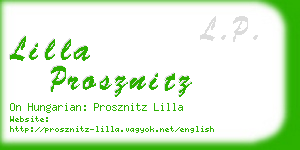 lilla prosznitz business card